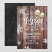 Rustieke Winter Sneeuwvlokken Feest Kaart (Voorkant / Achterkant)