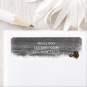 Rustieke Winter Sneeuwvlokken & Pinecones Adreslab Etiket (Insitu)