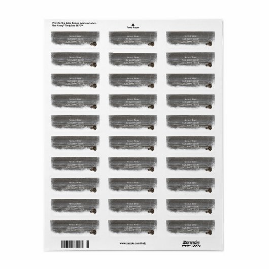 Rustieke Winter Sneeuwvlokken & Pinecones Adreslab Etiket (Full Sheet)