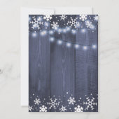 Rustieke winter sneeuwvlokken verlovingsfeest kaart (Achterkant)