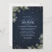 Rustieke Winter Snowflake Blue Plaid Vrijgezellenf Kaart (Voorkant)