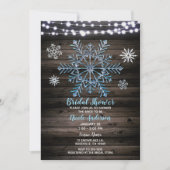 Rustieke Winter Snowflakes & Lights Vrijgezellenfe Kaart (Voorkant)