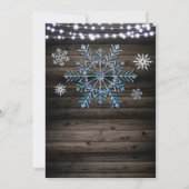 Rustieke Winter Snowflakes & Lights Vrijgezellenfe Kaart (Achterkant)