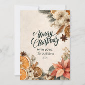 Rustieke Winter Spice Vrolijk Kerstfeest Feestdagenkaart (Voorkant)