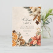 Rustieke Winter Spice Vrolijk Kerstfeest Kaart (Staand voorkant)