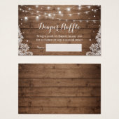 Rustieke Winter String Lights Kant Luier Raffle Visitekaartje (Voorkant /achterkant)