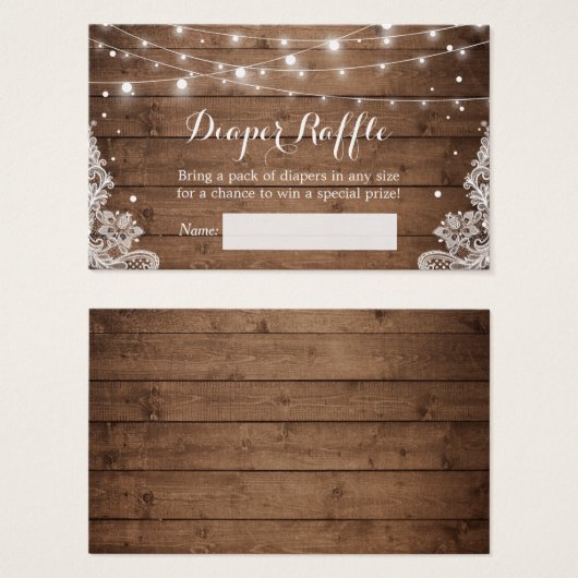 Rustieke Winter String Lights Kant Luier Raffle Visitekaartje