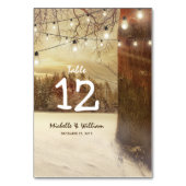Rustieke Winter Tree Lights Trouwtafel Nummers Kaart (Achterkant)