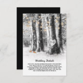 Rustieke Winter Tree & String Lights Wedding Detai Informatiekaartje (Voorkant / Achterkant)