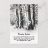 Rustieke Winter Tree & String Lights Wedding Detai Informatiekaartje (Voorkant)