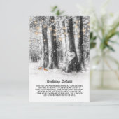 Rustieke Winter Tree & String Lights Wedding Detai Informatiekaartje (Staand voorkant)