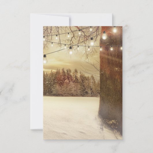 Rustieke Winter Tree Twinkle Lights Wedding RSVP (Achterkant)