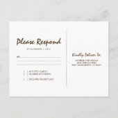 Rustieke Winter Tree Twinkle Lights Wedding RSVP Uitnodiging Briefkaart (Achterkant)