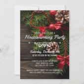 Rustieke Winter Vakantie Housewarming Party Kaart (Voorkant)