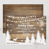 Rustieke Winter Vakantie Kerstmis Diner uitnodigin Kaart (Voorkant / Achterkant)