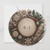 Rustieke Winter Vakantie Land Kerstmis Bruiloft Kaart (Achterkant)