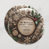 Rustieke Winter Vakantie Land Kerstmis Bruiloft Kaart (Voorkant / Achterkant)