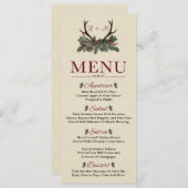 Rustieke Winter Vakantie Pine Trouwdiner Menu (Voorkant / Achterkant)