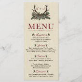 Rustieke Winter Vakantie Pine Trouwdiner Menu (Voorkant)