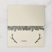 Rustieke Winter Vakantie Pine Trouwplaats Cards Plaatskaartje (Buitenkant ongevouwen)