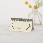 Rustieke Winter Vakantie Pine Trouwplaats Cards Plaatskaartje (Voorkant)