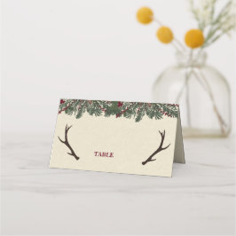 Rustieke Winter Vakantie Pine Trouwplaats Cards Plaatskaartje