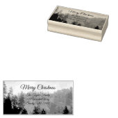 Rustieke Winter Vorst Vrolijke Kerstvakantie Rubberstempel (Gestempeld)