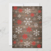 Rustieke Winter Vrijgezellenfeest Red Snowflake Kaart (Achterkant)