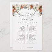 Rustieke Winter Vrijgezellenfeest spel zou ze liev (Voorkant / Achterkant)