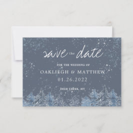 Rustieke Winter Waterverf Bos Save the Date