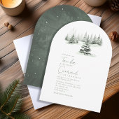 Rustieke Winter Wedding Arch Forest Green ID1049 Kaart