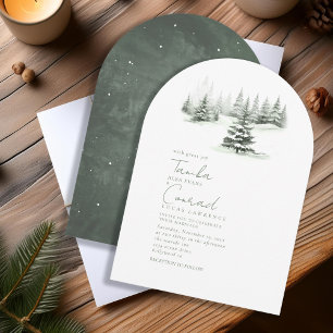 Rustieke Winter Wedding Arch Forest Green ID1049 Kaart