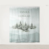 Rustieke Winter Wedding Arch Forest Green ID1049 Wandkleed (Voorkant)