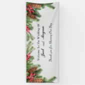 Rustieke Winter Wedding Banner Personaliseren (Verticaal)