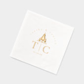 Rustieke Winter Wedding Initialen voor Bomen ID104 Folie Servetten (Links)