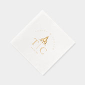 Rustieke Winter Wedding Initialen voor Bomen ID104 Folie Servetten (Rechts)