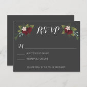 Rustieke Winter Wedding RSVP Uitnodiging Briefkaart (Voorkant / Achterkant)