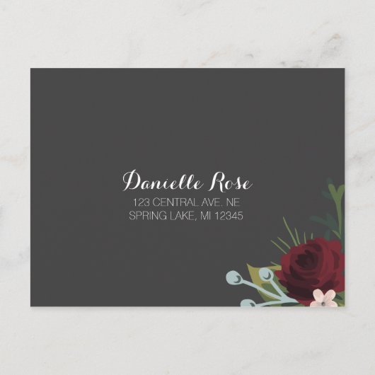 Rustieke Winter Wedding RSVP Uitnodiging Briefkaart (Achterkant)