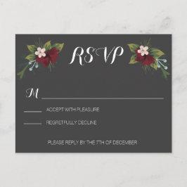 Rustieke Winter Wedding RSVP Uitnodiging Briefkaart
