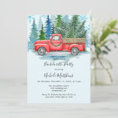 Rustieke Winter Wedding Truck Bachelorette Party Kaart (Staand voorkant)