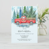Rustieke Winter Wedding Truck Bruidsmeisjes Favori Kaart (Staand voorkant)