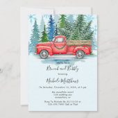 Rustieke Winter Wedding Truck Brunch en Bubbly Kaart (Voorkant)