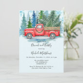 Rustieke Winter Wedding Truck Brunch en Bubbly Kaart (Staand voorkant)