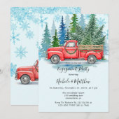 Rustieke Winter Wedding Truck Engagement Party Kaart (Voorkant / Achterkant)