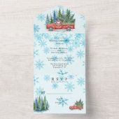 Rustieke Winter Wedding Truck Wedding All In One Uitnodiging (Binnen)