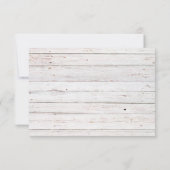 Rustieke Winter witgewassen hout bruiloft RSVP (Achterkant)