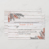Rustieke Winter witgewassen hout bruiloft RSVP (Voorkant / Achterkant)