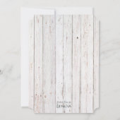 Rustieke winter witgewassen hout bruiloft uitnodig kaart (Achterkant)