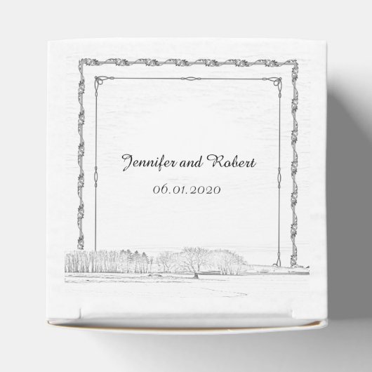 Rustieke Winter Wonderland Bruiloft Favor Box Bedankdoosjes (Bovenkant)