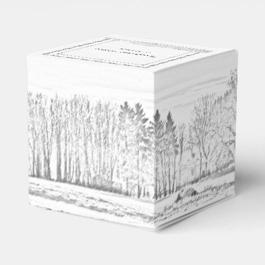 Rustieke Winter Wonderland Bruiloft Favor Box Bedankdoosjes (Achterkant)